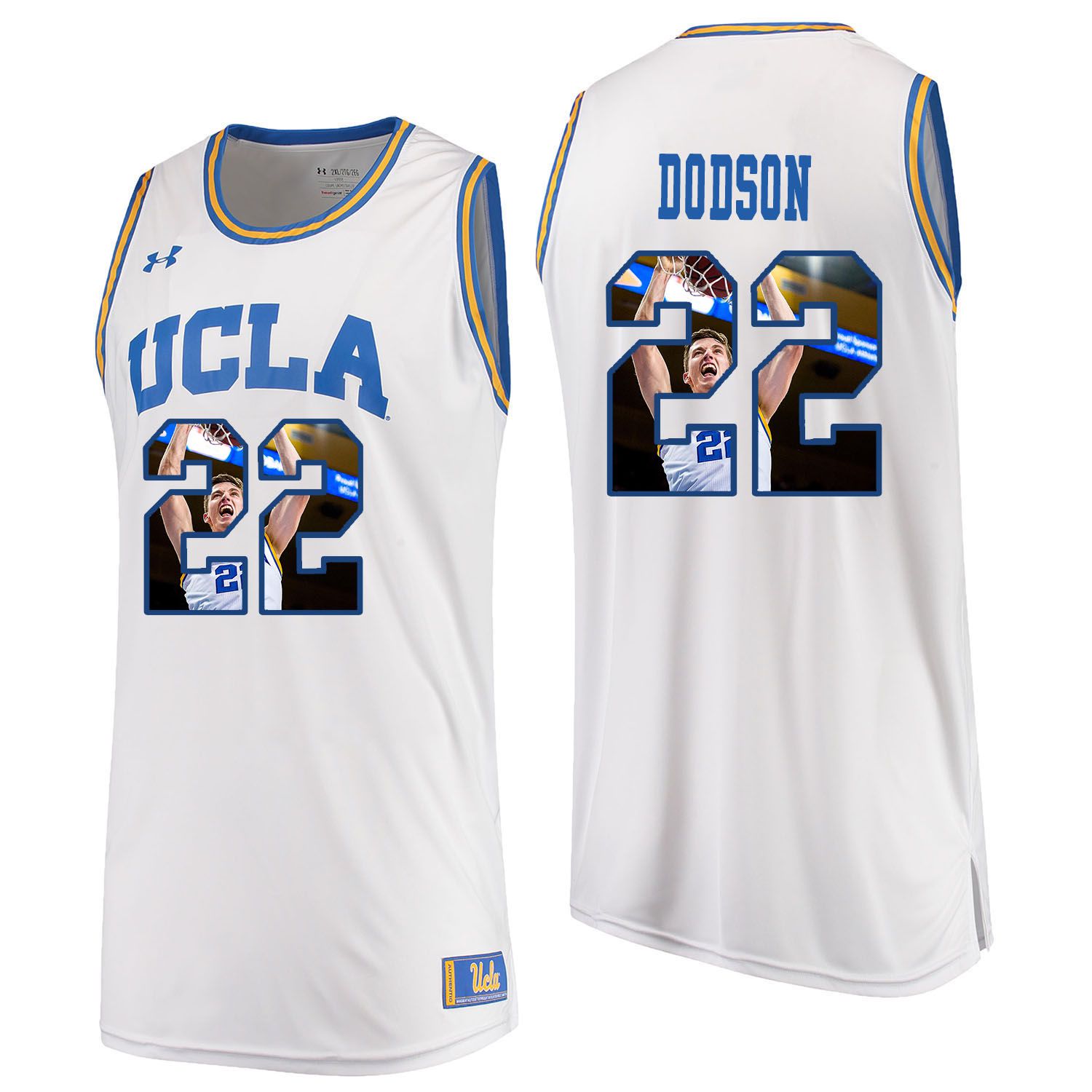 Men UCLA UA #22 Dodson White Fashion Edition Customized NCAA Jerseys